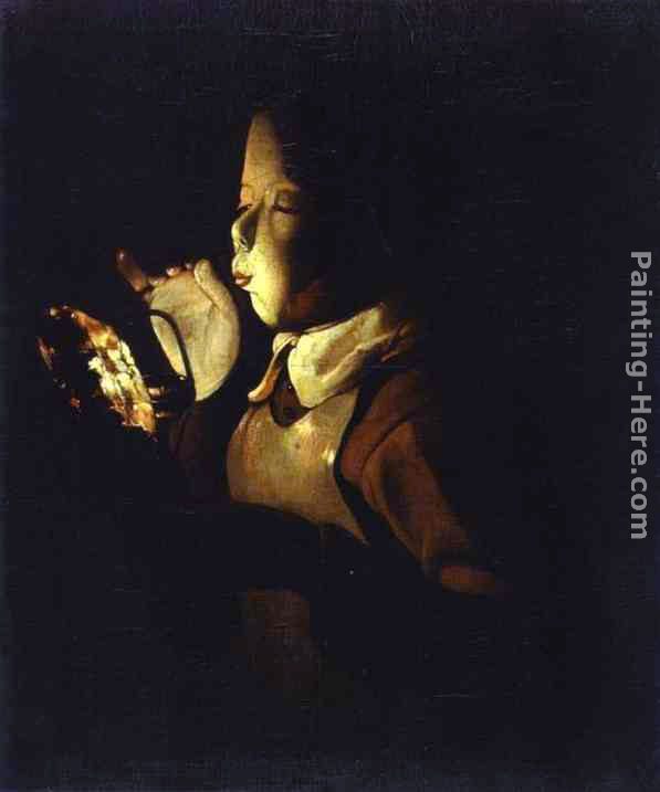 Georges de La Tour Boy blowing at a Lamp